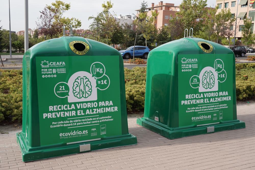 Contenedor de recogida de vidrio.