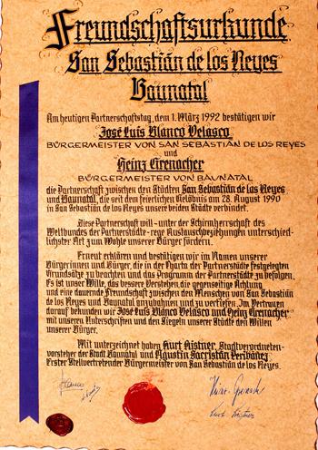 Imagen Acta de Amistad y Hermanamiento con Baunatal