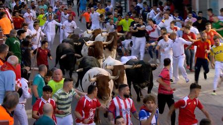 Imagen Nobleza, peligro y un herido por asta en el quinto encierro de San...