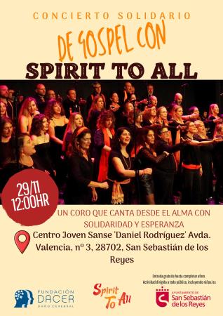 Concierto solidario de gospel con Spirit to all a favor de la Fundación DACER