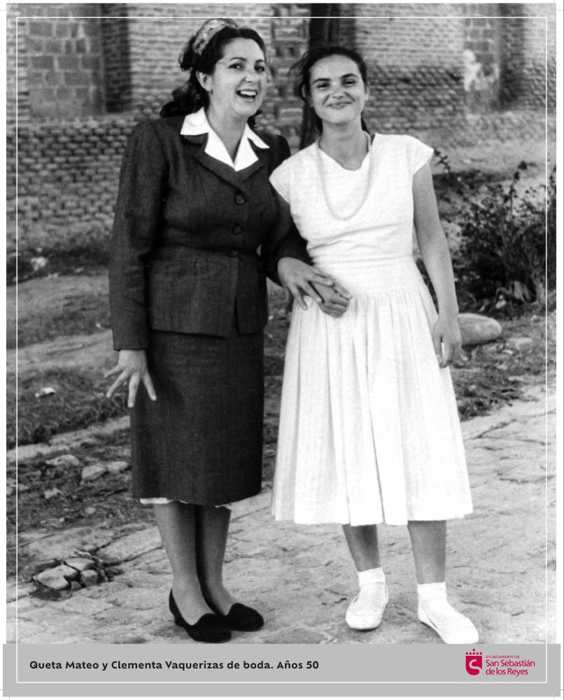 Imagen Queta Mateo y Clementa Vaquerizas de boda. Años 50.jpg