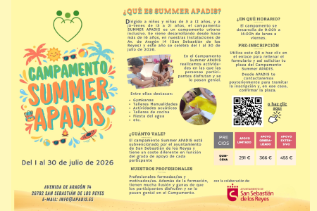Imagen Abiertas las inscripciones para el campamento de verano inclusivo de APADIS